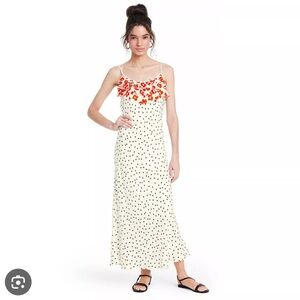 Rixo Dresses Rixo X Target Polka Dot Ruffle Maxi Slip Dress Size Small NWT